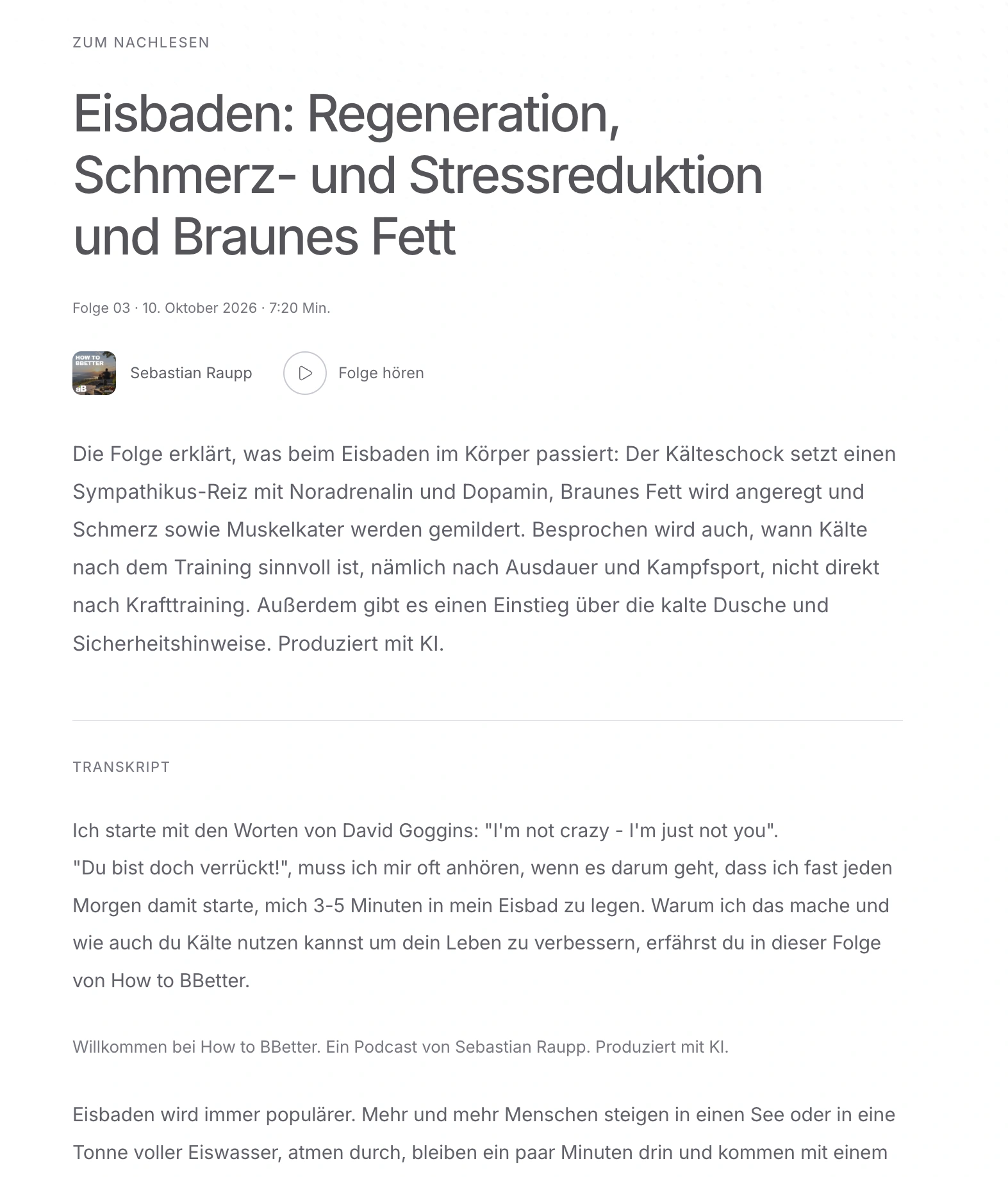 Transkript der Folge 03 über Eisbaden auf Sebastians Sendungsseite